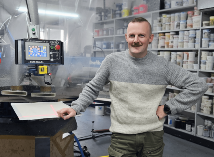 Grafik-Idee Textilwerbung